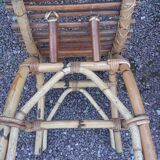 Paire de repose pieds pour fauteuils en rotin vintage