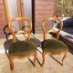 Pair of khaki velvet chairs