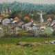 Eliane lienard (xxth century) pastel "landscape of rantechaux in the doubs" signed lower right
