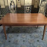 Scandinavian dining table with built-in extensions