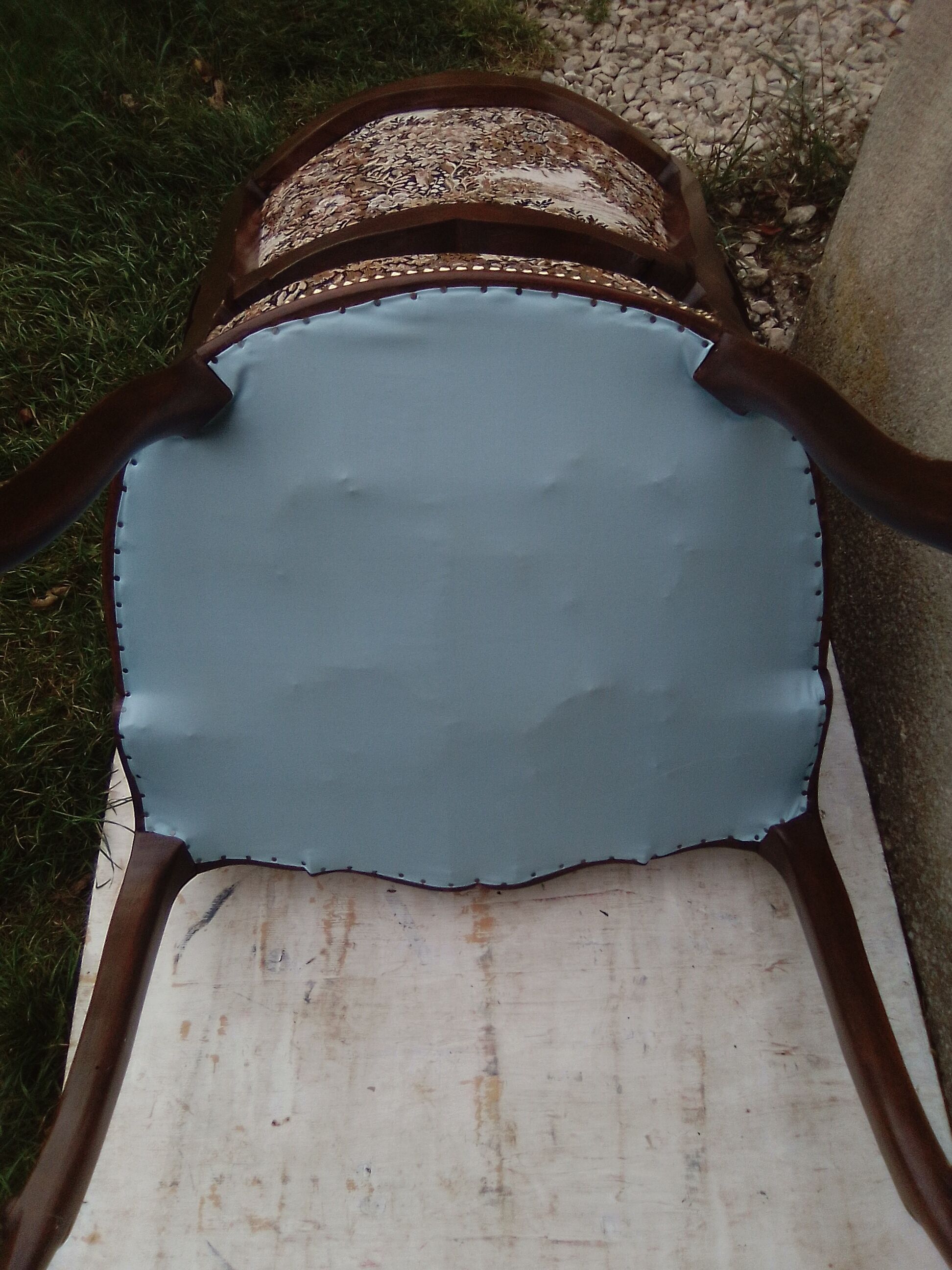 Convertible armchair with seat and back in tapestry