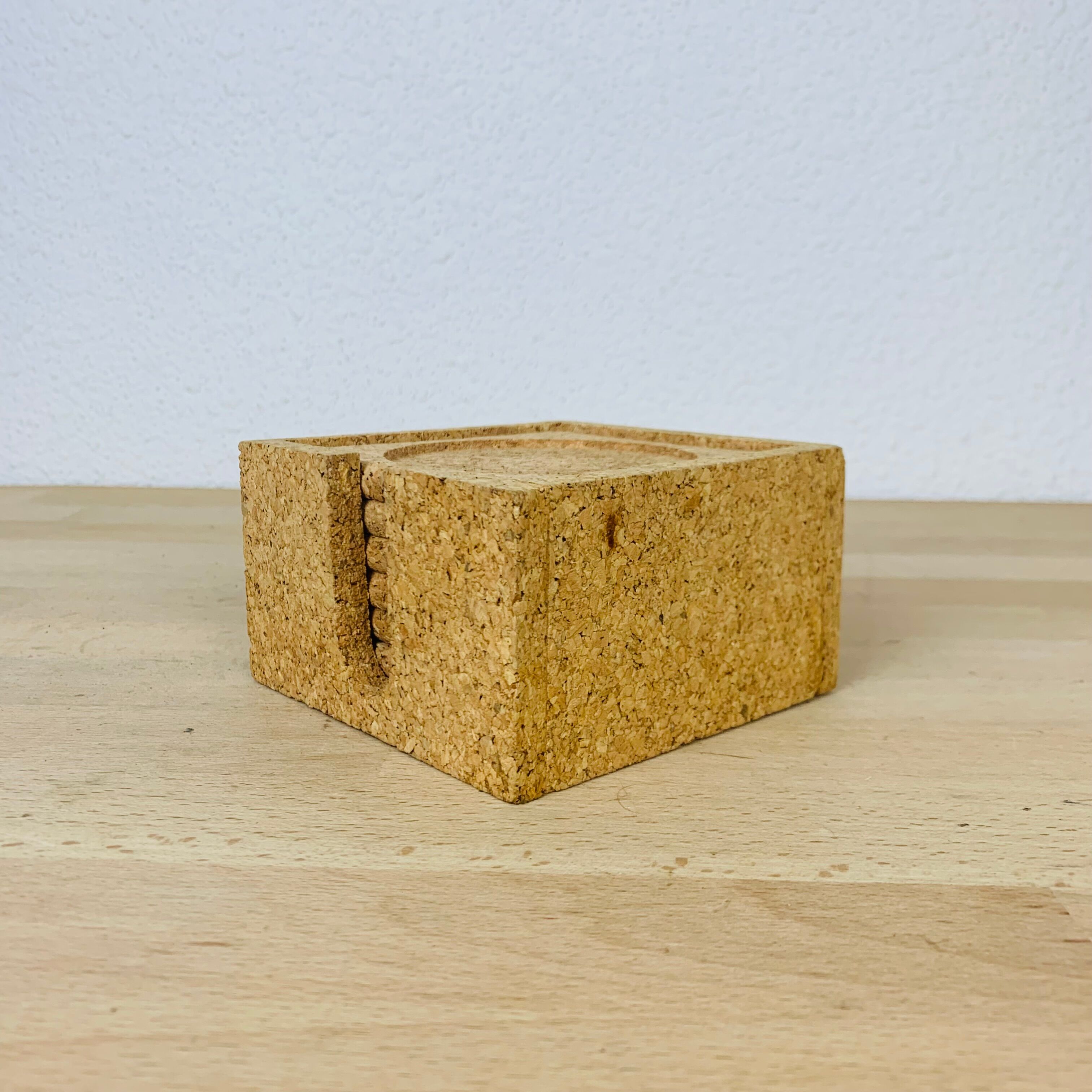 6 vintage 70's cork coasters