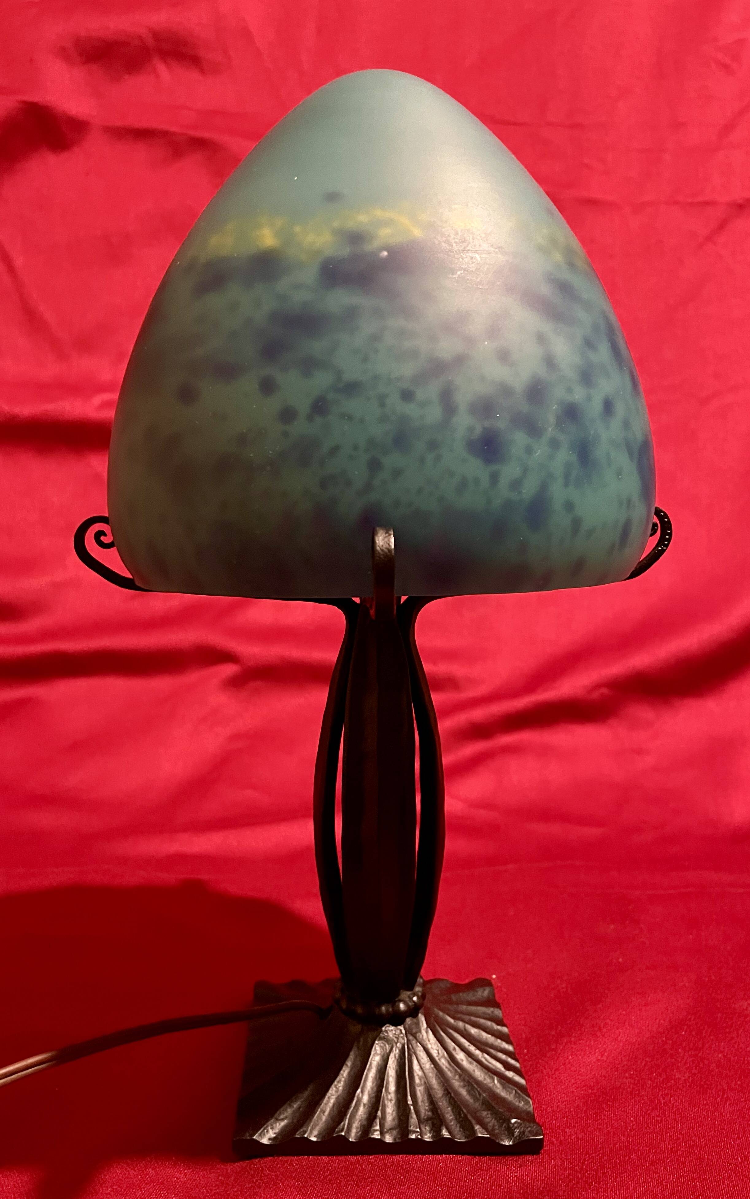 Wrought iron lamp, "TIEF", Art Deco year 1900