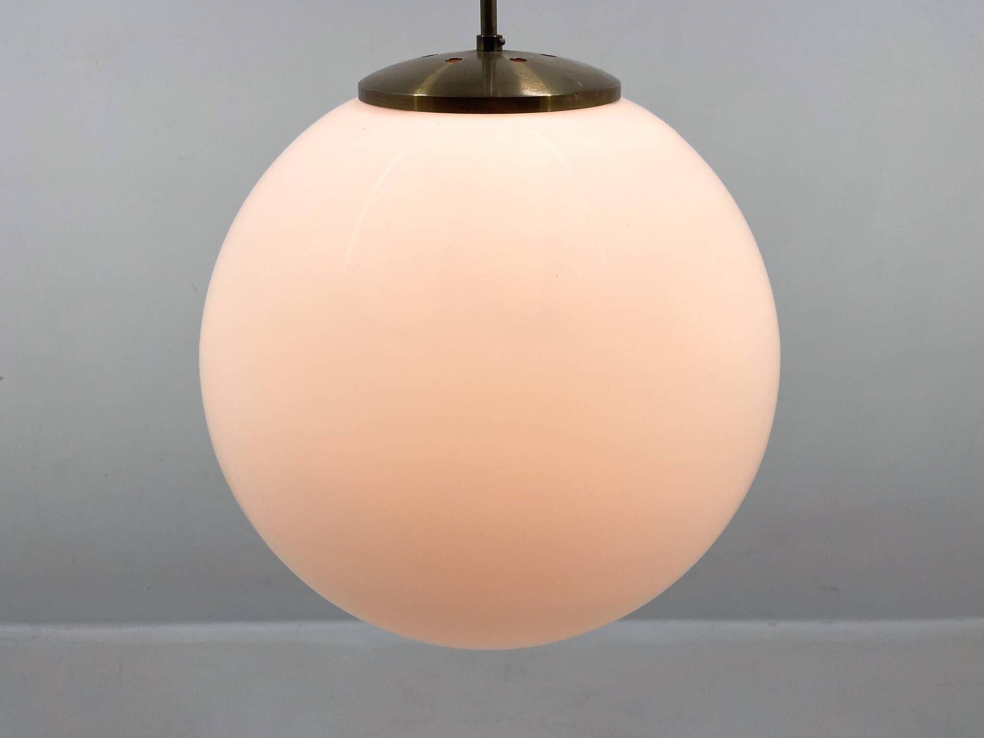 Large milk glass pendant light by kamenicky senov