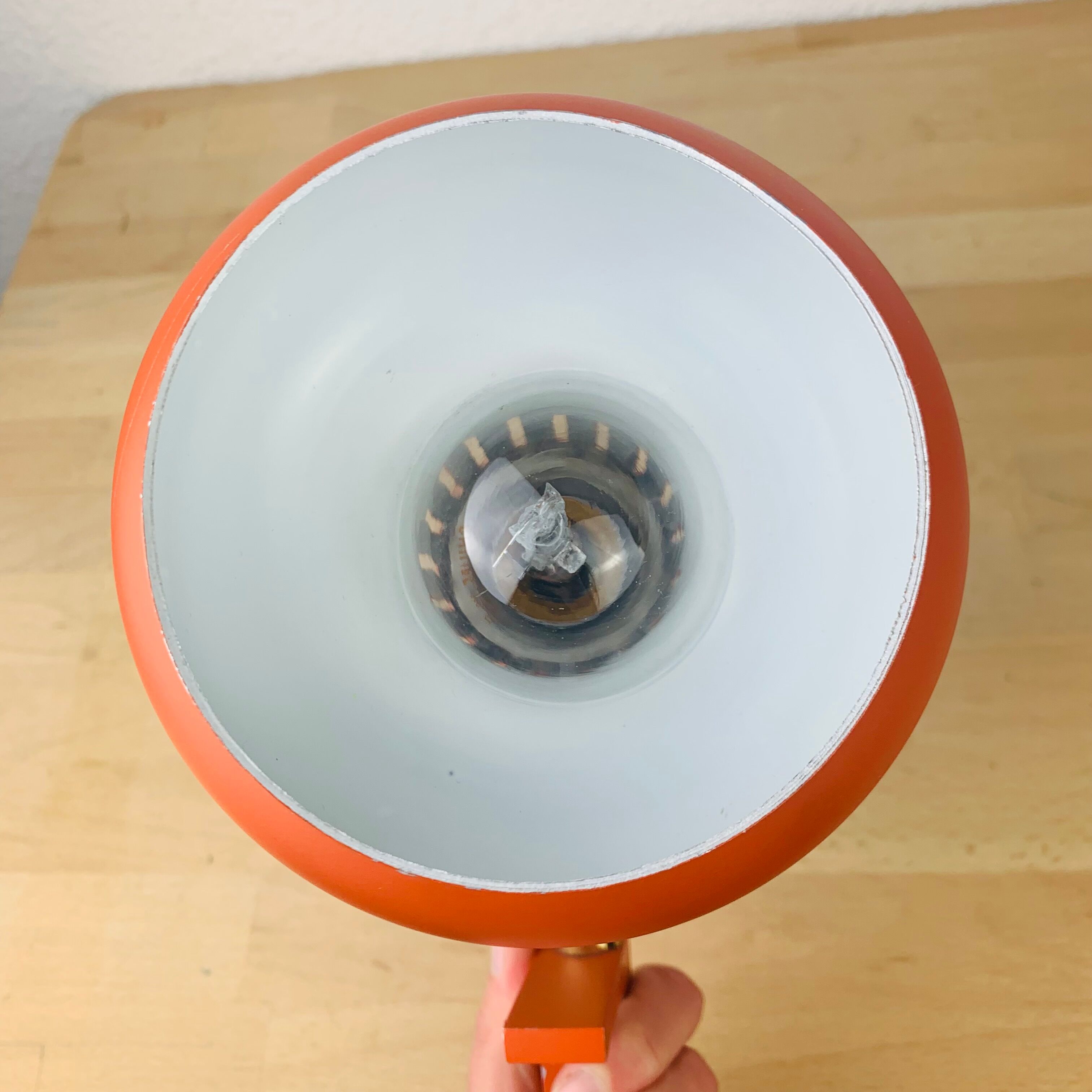 Spot lamp orange clamp 70s space age