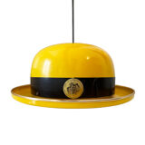 Yellow Pendant Hat Lamp de Hans Agne Jakobsson, Markaryd Sweden