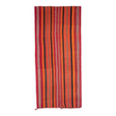 Tapis coureur vintage fait main en laine et coton kilim orange rouge 172x372