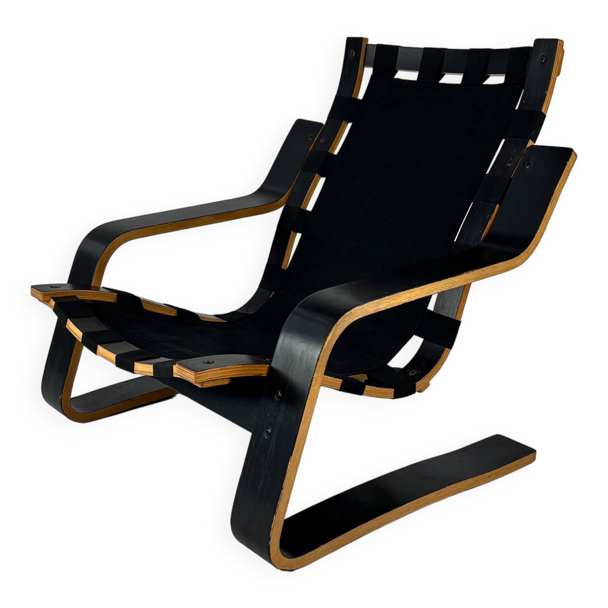 Vintage Scandinavian Bentwood Cantilever Lounge Chair, 1970s