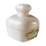 Old pot in pale pink opaline, hexagonal shape