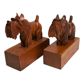 Pair of dog bookends scottish art deco 1930