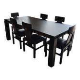 ensemble roche bobois table 2 m+ rallonge et 6 chaises bois massif