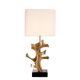 Pair of table lamps in patinated brass and black granite base.