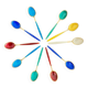 10 silver and vermeil enamel spoons Norway-Sterling 20th century