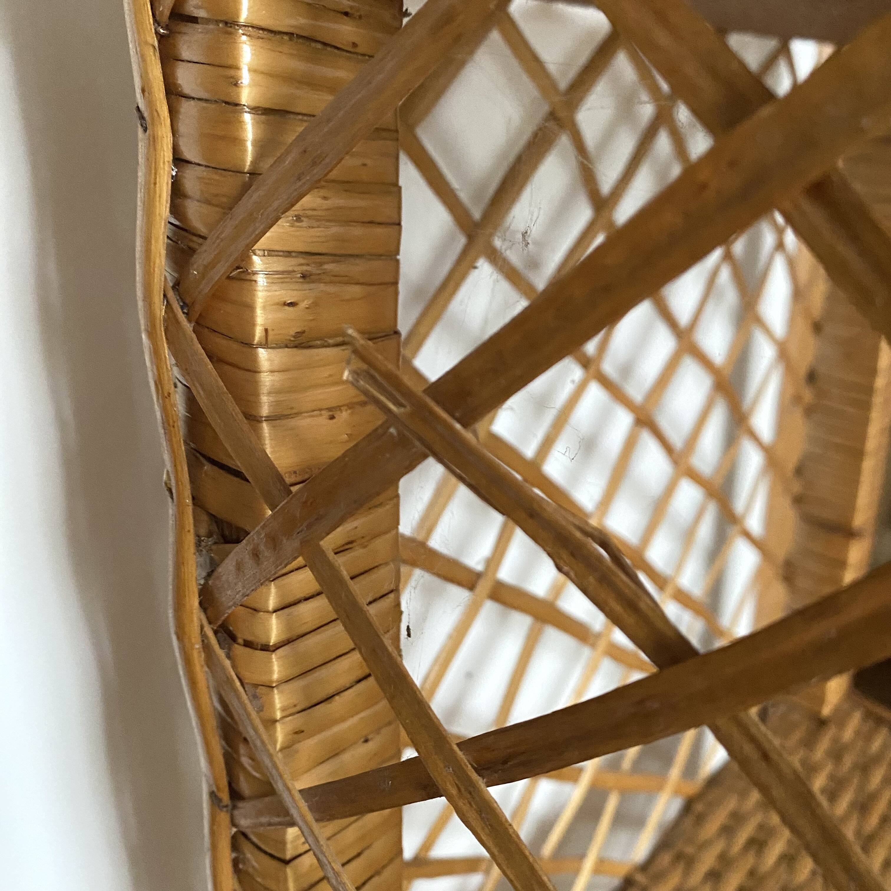 rattan corner shelf from the 60s and 70s