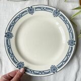 Vintage pedestal dish Blue iron earth Salins model Arbois Ennege