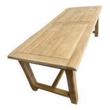 Solid oak table with birch extensions