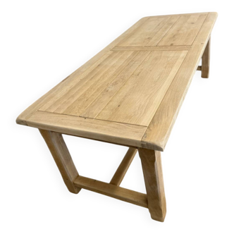 Solid oak table with birch extensions
