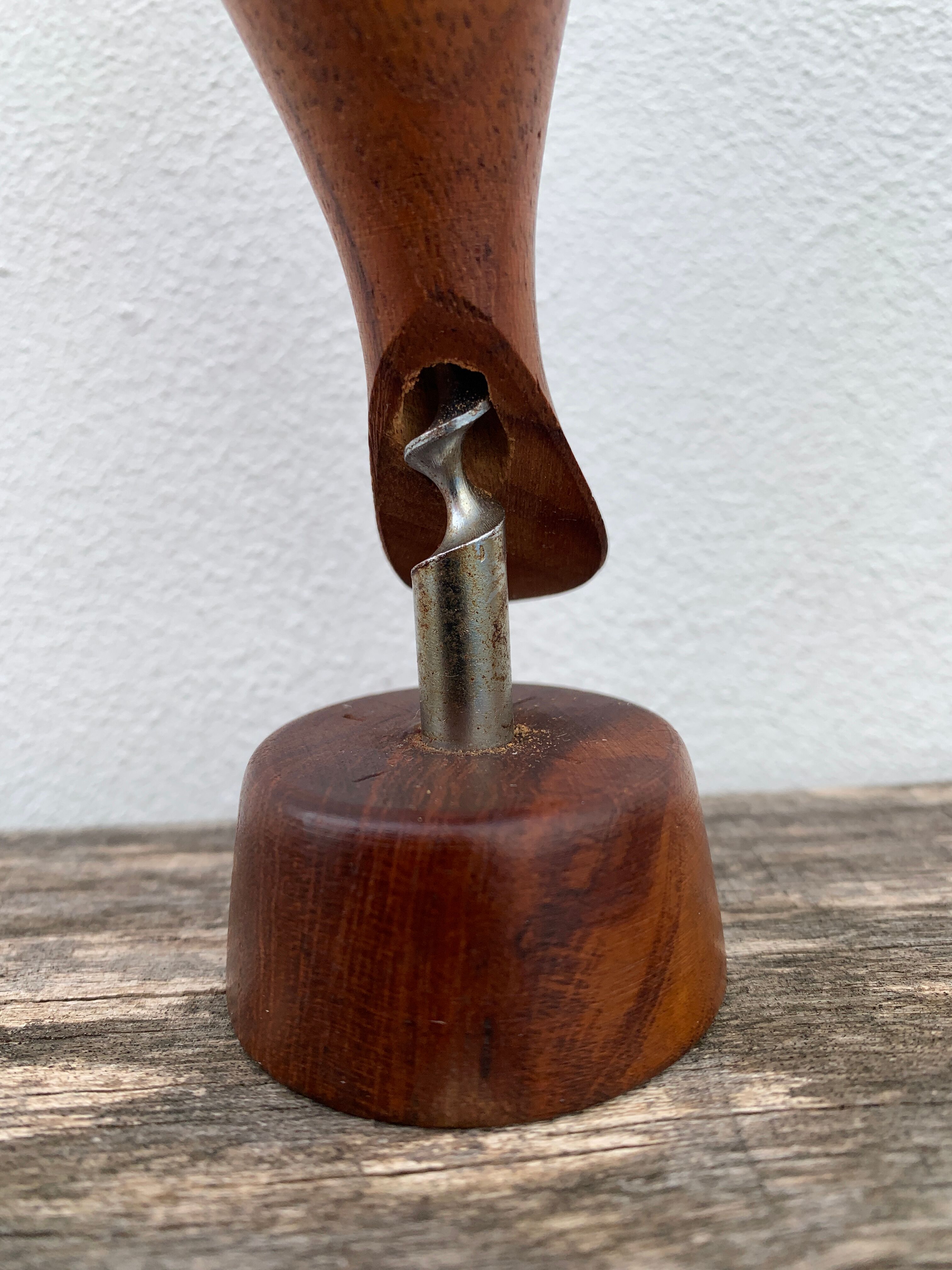 Scandinavian design corkscrew in teak wood and brass, 1960