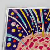 "Futuristic" wool tapestry, framed 70s