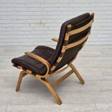 1970s, Danish design by Farstrup, set of 2 armchairs, furniture leather.