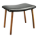 Danish Modern Beech Footstool with Black Vinyl Seat, 1960s