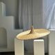 Large suspension, rattan luminaire in hat shape D:80cm