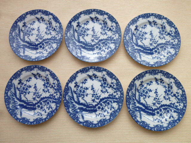 Set of 6 dessert plates in Japanese Porcelain