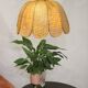 Suspension en rotin osier vintage forme fleur années 60