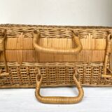 Vintage braided bamboo suitcase