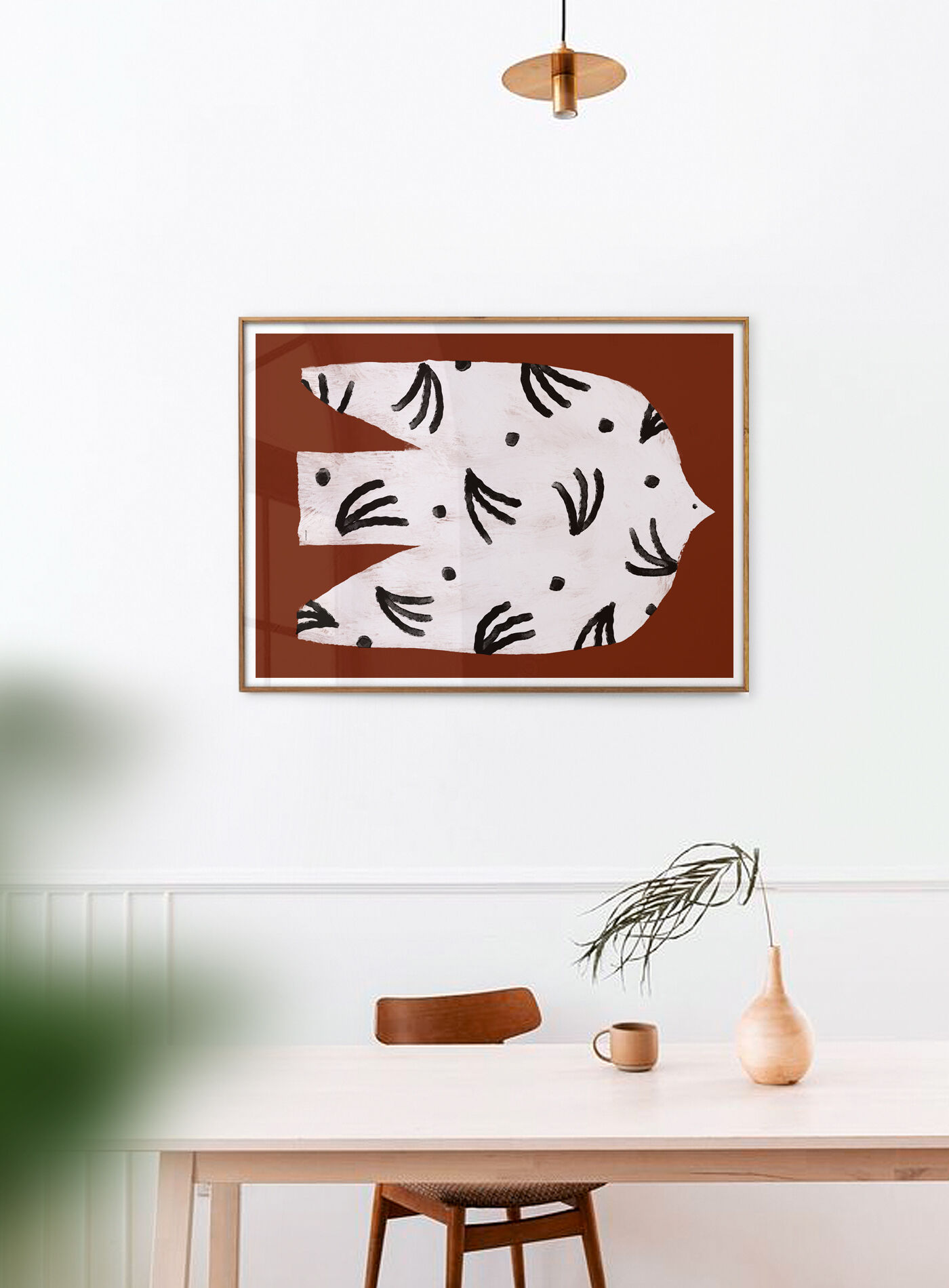 Wall poster with white bird