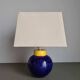 Vintage French table lamp in blue stone 1980s