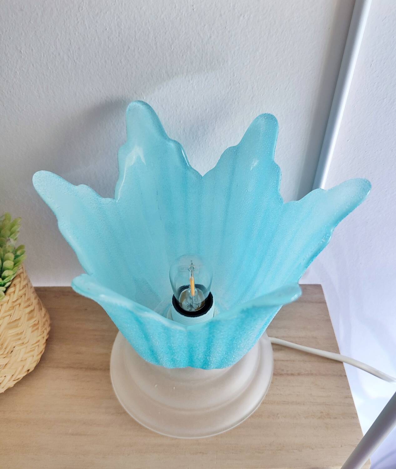 Adorable vintage glass table lamp