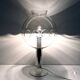Vintage 1970s Steel Table Lamp with Spheric Murano Glass Shade