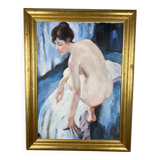 Tableau peinture huile sur toile école russe Hykano H.