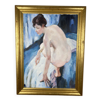Large Painting Oil on canvas Russian school Hykano H.