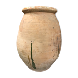 Yellow glazed terracotta garden jar