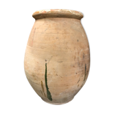 Yellow glazed terracotta garden jar