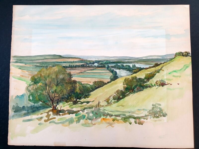 André Duculty (1912-1990) Watercolor on paper "Heudebouville (Normandy)" Signed lower right