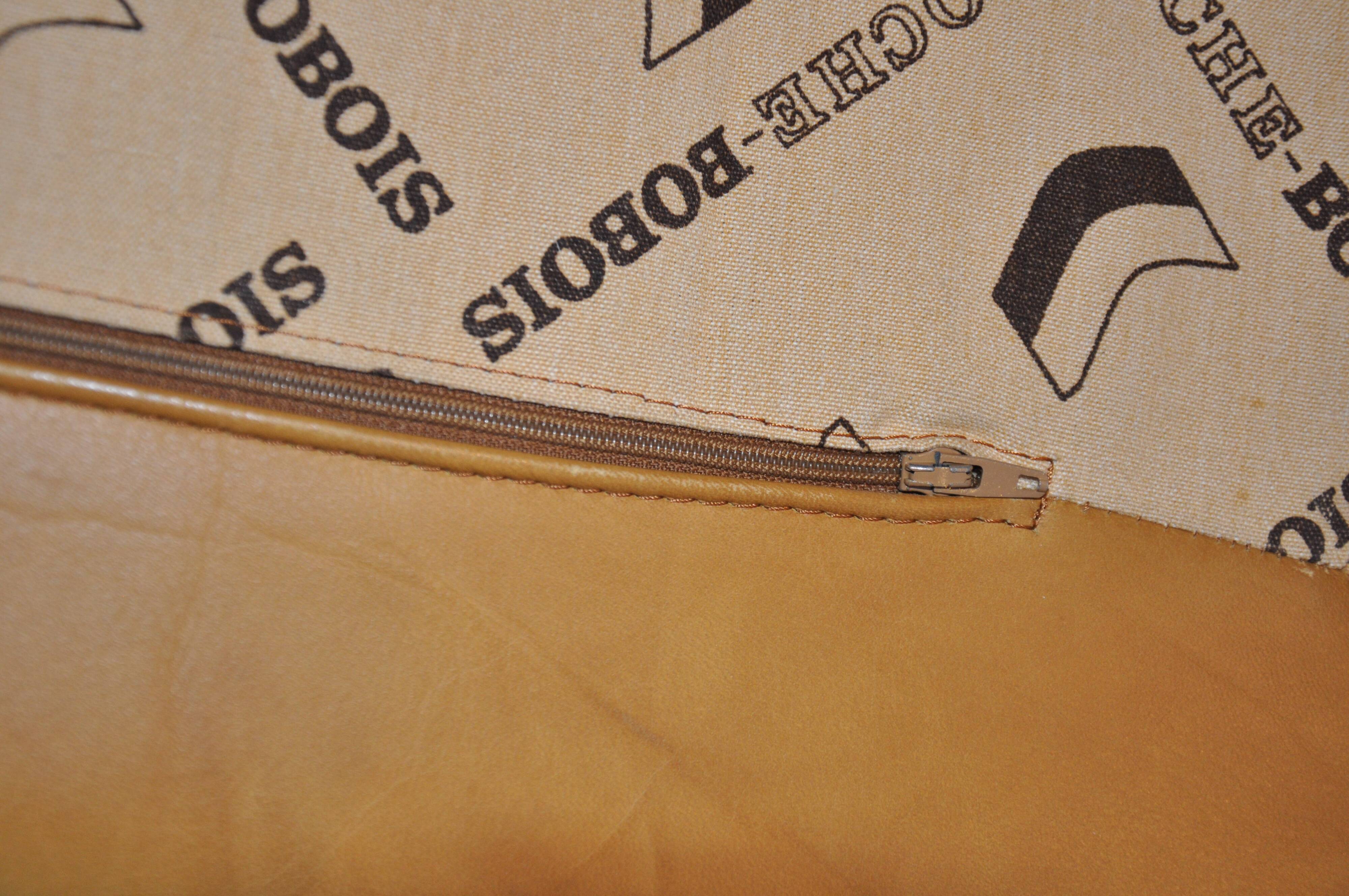 Roche Bobois leather pouf, 1970s