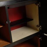 Brutalist Cabinet with Graphic Patterned Doors Belgium 1970s