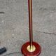 Art Deco floor lamp in burgundy with a golden dome, France