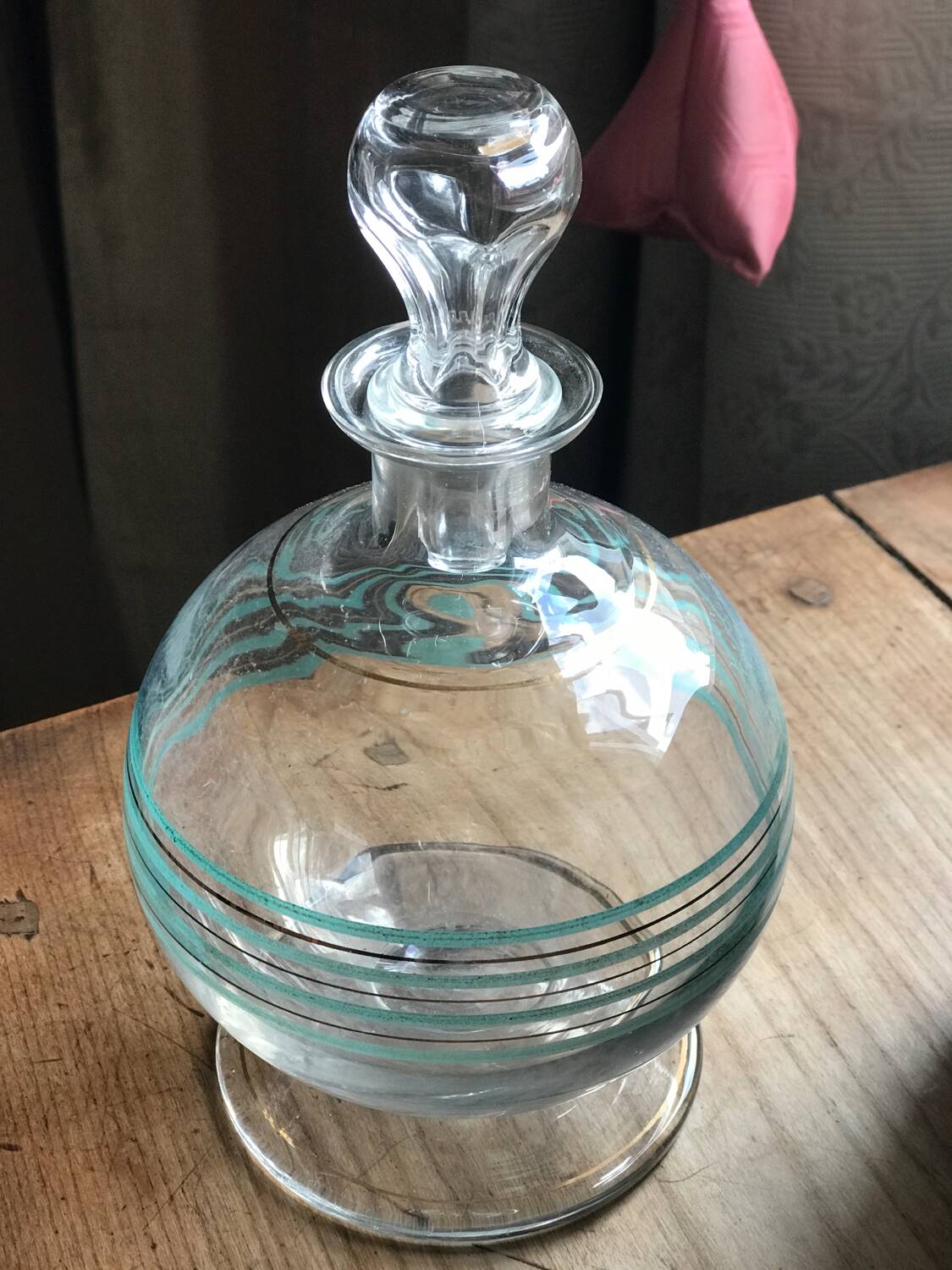 Art Deco carafe with gold trim