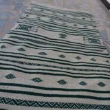 Kilim white and green handmade woollen carpet