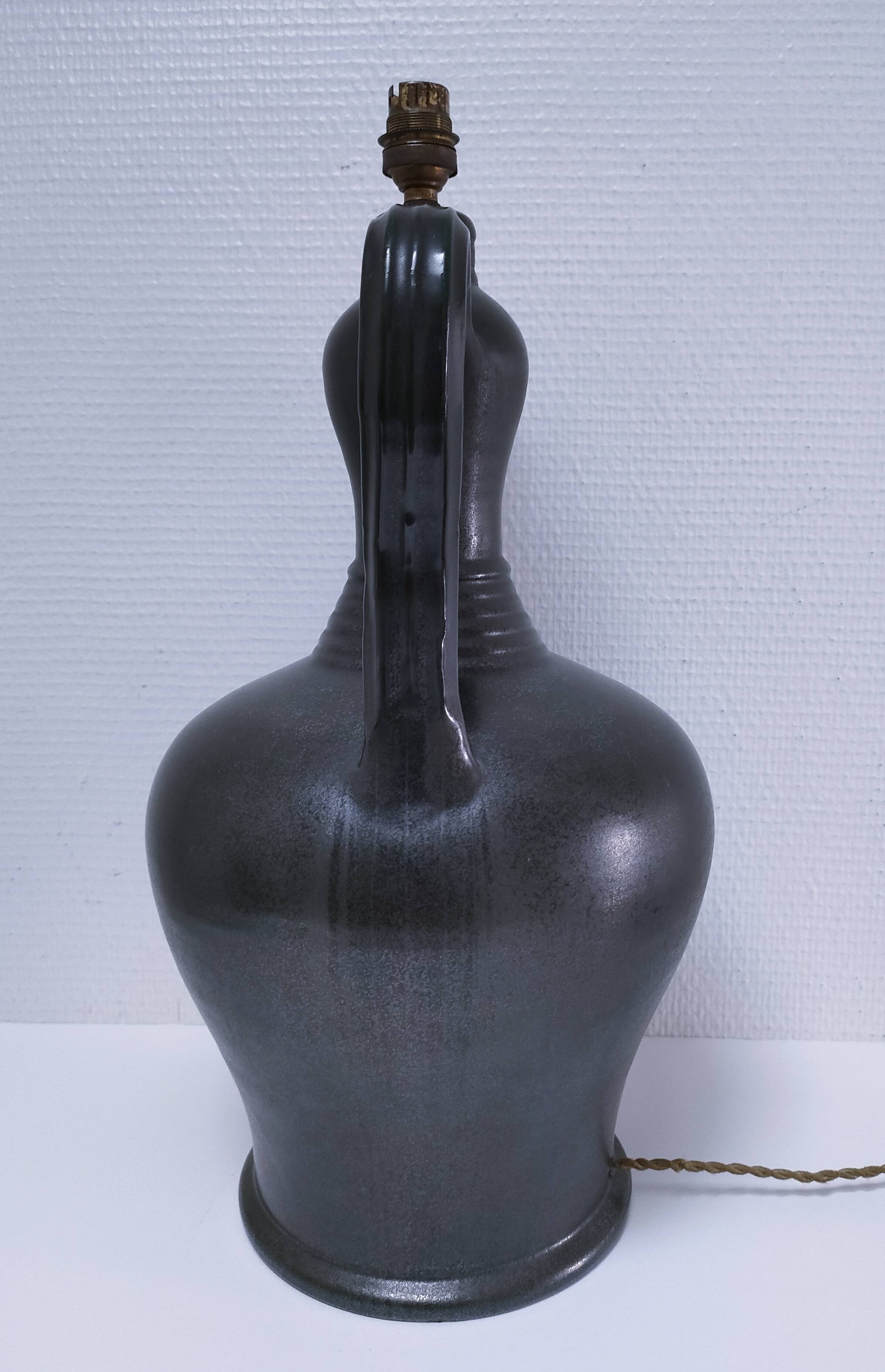 high ceramic lamp base lunetta vallauris h.47 cm