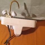 Small vintage sink paris porcelain les bains decorated with peach blossoms
