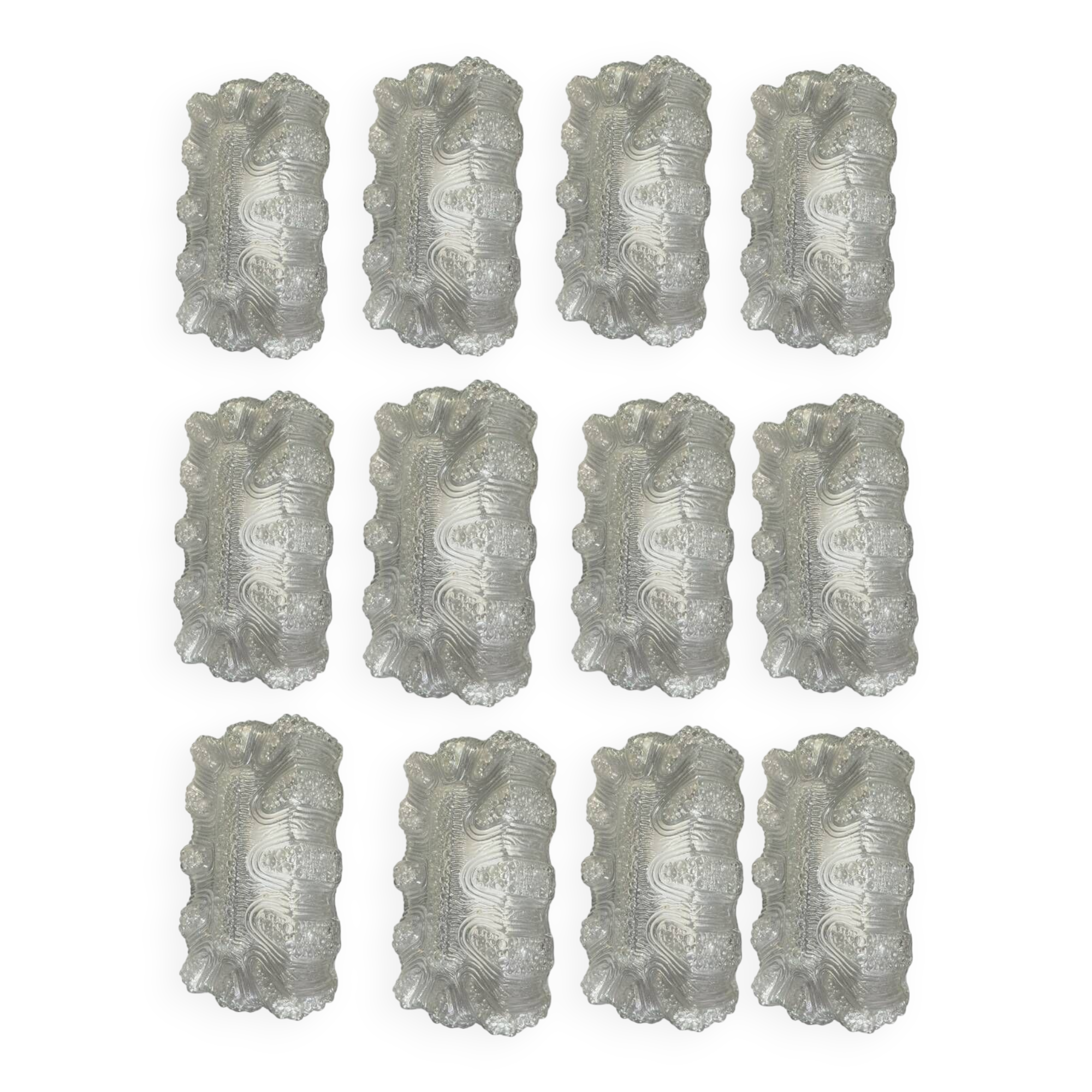 Crystal Glass Sconces Set of 12 by Staff Germany 1970’s