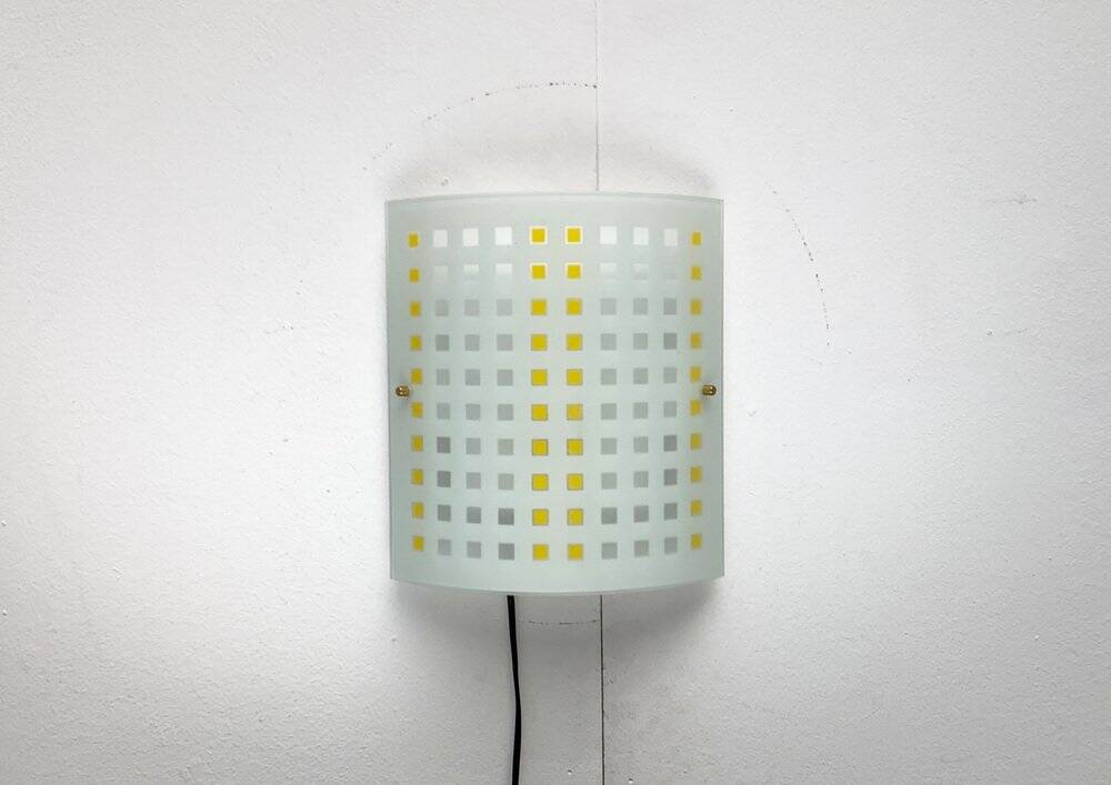 Vintage postmodern glass wall lamps from DIY Light, 1980s, set of 2.