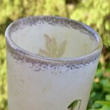 Magnificent Legras Art Nouveau vase from 1900 in frosted enamelled glass.