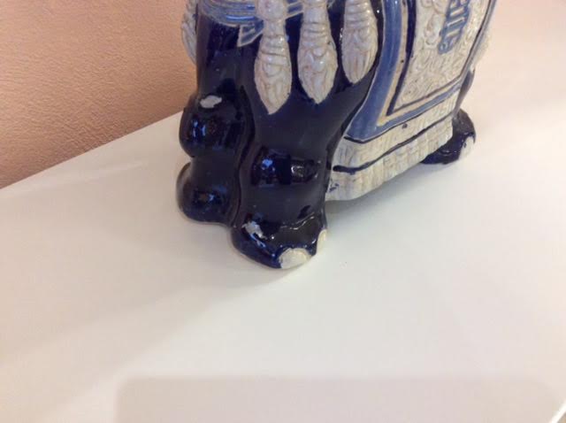 Blue ceramic elephant