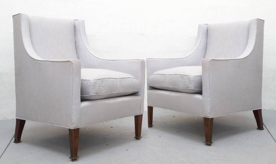 Pair of Vintage 1930s Art Deco High Back Armchairs